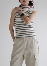 ポーラーストライプスリーブレストップ/Polar Stripe Sleeveless (2color)