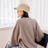 VA Square Stud Wool Bellboy Cap / Ivory