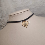 ベイビーエンジェルハートチョーカーネックレス / Baby Angel Heart Choker Necklace - Gold ver. (Kep1er Xiaoting, Dreamcatcher Dami Necklace)