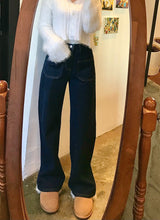 ワイドフィットダークブルーデニムパンツ / WIDE FIT DARK BLUE DENIM PANTS [17790]