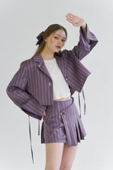 プリーツラップスカート / PLEATS WRAP SK (PURPLE)