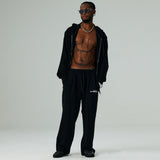 ツータックワイドスウェットパンツ/TWO TUCK WIDE SWEAT PANTS-BLACK