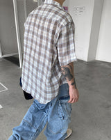 No.0305 S linen check half SHIRT (3color)