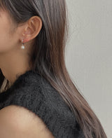[92.5silver] round pearl one-touch earrings