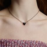 プチハートネックレス/Petite Heart Necklace_Black