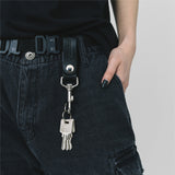 LOGO-EMBOSSED LEATHER KEY FOB