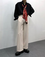 MO マーベルスカーフアイレットシャツ / MO Marvel Scarf Eyelet Shirt (3 colors)