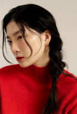 double tear earring - gold
