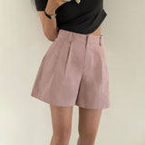 [Bellide made] Basic pintuck cotton shorts