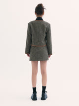 Leona tweed skirt BROWN