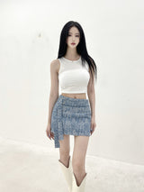 ブリトニースパンコールデニムベルトミニスカート/824. Britney spangle denim belt mini sk
