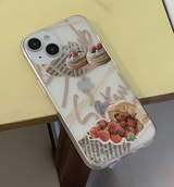 ストロベリーペーパーコラージュ携帯ケース