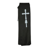 クロスラップスカートパンツ/1 0 cross wrap skirt pants - BLACK