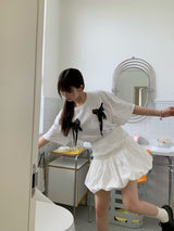 Balletcore Ribbon Loose Fit Short Sleeve Tee