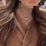 bjj ダブルサイドマザーオブパールオニキスコインビーズネックレス/bjj Double-sided mother-of-pearl onyx Coin Beads Necklace
