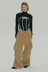 POCKET SHIRRING WIDE PANTS / BEGIE