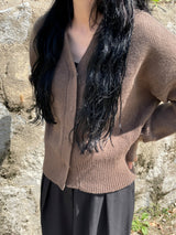 Bear hidden button cardigan