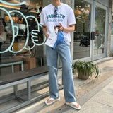 ダメージロングワイドデニム / Labo Damage Long Wide Denim (blue)