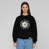[UNISEX] Daisy Flower Circle Logo White Clip Sweatshirt (6688286605430)