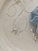 レターリボンネックレス / [925silver] Letter Ribbon Necklace