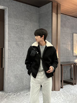 ロエウールカラースエードジャケット / loe wool collar suede jacket (3 colors)