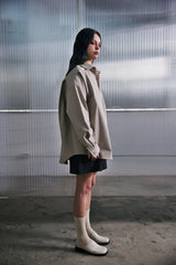 EARTH-COLOR PLEATS SHIRT (Beach Sand) / アースカラープリーツシャツ