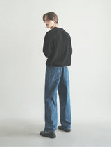 スロップワイドデニムパンツ / M198 SLOP WIDE DENIM PANTS_DEEP BLUE