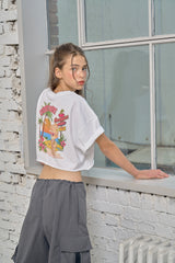 チェリーベアクロップT / CHERRY BEAR CROP T (WHITE)