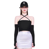 4ウェイマルチトリコットジャージスパンクロップチューブトップ/4-way multi tricot jersey span crop tube top (black)