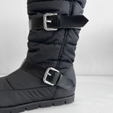 Padded fur belt long-boots (Black)