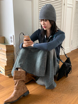 ジェキーストライプツーウェイクロップフードジップアップ