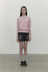 COLLECTION HALF SLEEVE CROP KNIT [PINK]