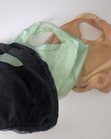ライカーシースループリーツシルキーバケットトートバッグ / Liker See-Through Pleated Silky Bucket Tote Bag