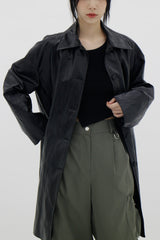 レザ―ハーフジャケット/Leather half jacket (2color)
