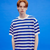 ドルフィンストライプハーフスリーブニット/Dolphin stripe half sleeve knit