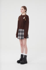 ウィティーバニークロップ丈スウェットシャツ／WITTY BUNNY CROP SWEATSHIRT [BROWN]