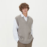 LAMBSWOOL V NECK KNIT VEST_MOCHA (6611351208054)