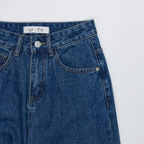 セミワイドフィットデニムパンツ/SEMI WIDE FIT BLUE + WHITE DENIM PANTS [17724]
