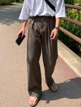 マインミニマルツータックワイドスラックス