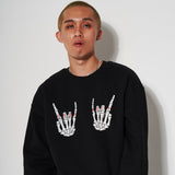 HAND SIGN SWEAT SHIRT BLACK (6614596747382)