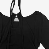 ランカシャー スリット ホルターネック T シャツ