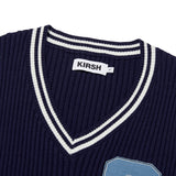 APPLIQUE V-NECK KNIT VEST [NAVY]