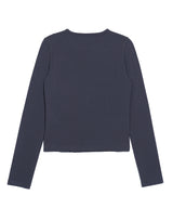 Cut stitch long sleeve T-shirt_Charcoal