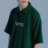ミニマルロゴニットポロ / MINIMAL LOGO KNIT POLO_GREEN