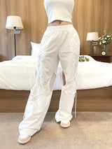 ホールストラップロングワイドパンツ