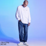 BRUSH WASHING DENIM RELAXFIT-BLUE