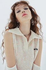 ホールカラーニット / hole collar knit_white