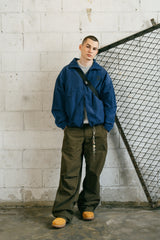 NYLON COLLAR WINDBRAKER - BLUE