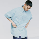 ナイロンランドリーシャツ / NYLON LAUNDRY SHIRT BLUE