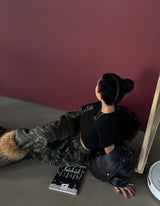 Camouflage Lettering Jogger Pants